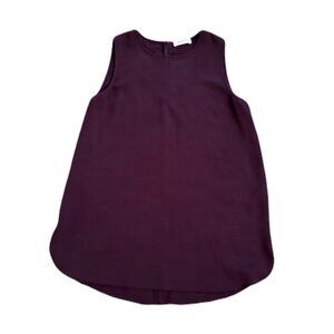 Aritzia Babaton Flowy Dressy Tank Top Blouse Purple Size Small Zipper Back
